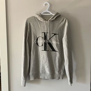 Calvin Klein Jeans marled grey pull over hoodie